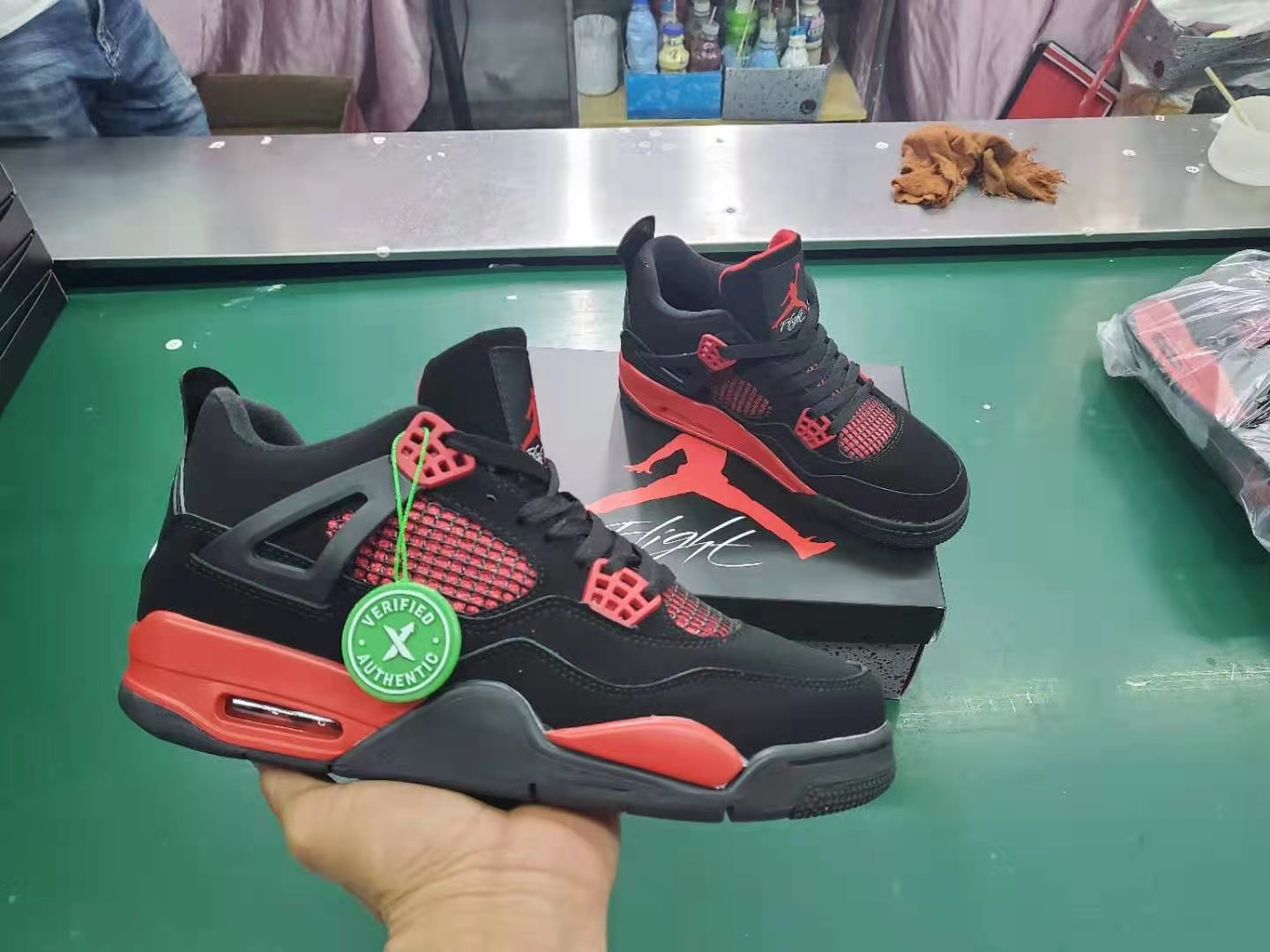 2021 Air Jordan 4 Retro Black Red Shoes - Click Image to Close